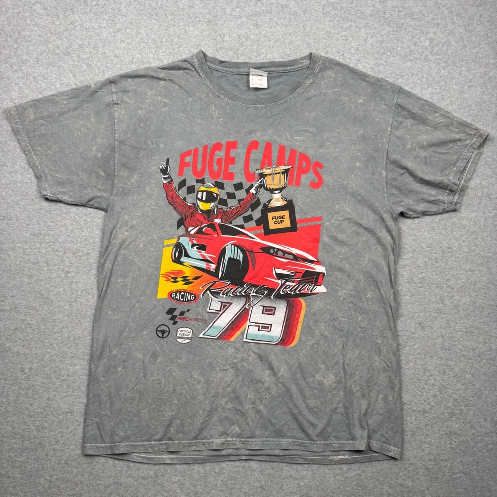 Colortone Fuge Camps Racing Team 79 Graphic Tee Gray Mineral Wash Mens Large